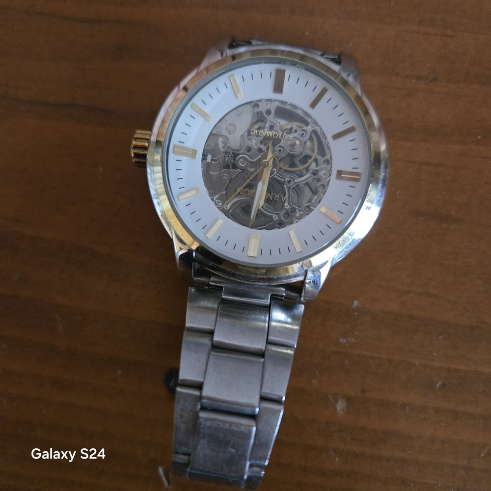 Source Unknown Silver And Gold Skeleton Watch - image 1
